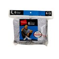 Hanes Classics Men's Grey Cotton-blend Crew Socks (Pack of 6)