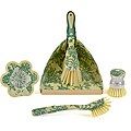 4-piece Sage Damask Household Cleaning Set