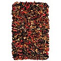 Hand-woven Multicolor Premium Leather Shag Rug (8' x 10')