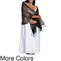 Black Leaf Motif Gauze Scarf (Indonesia)