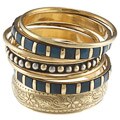 Ariel Gold and Blue Stones Bangle Bracelet (India)