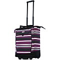 Olympia 20-Inch Purple Stripe Rolling Shopper Tote