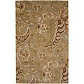 Hand-tufted Green Paisley Wool Rug (2' x 3')