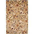 Hand-tufted Beige Floral Wool Area Rug (2' x 3')