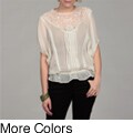 Romeo & Juliet Women's Sheer Lace Detail Blouse