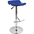 Wave Transparent Blue Acrylic Adjustable Barstool