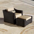 Red Star Traders Resort Collection Club Ottoman in Espresso Rattan