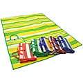 Foldable Green Wide Striped Travel Mat