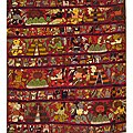 Cotton Burgundy Embroidered Mayan Tapestry (Guatemala)