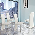 Reynold White Metal Sleek Modern Contoured Dining Chair (Set of 4)