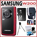 Samsung W200 Rugged Full HD 1080p Red Pocket Camcorder with 4GB Kit