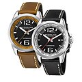 Stuhrling Original Men's Concorso Cabriolet Automatic Black or Brown Tan Silvertone Watch