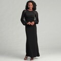 Eliza J Women's Black Bead Embellished Gown