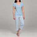 Nautica Women's Anchor Detail Knit Top and Capri Pajama Set