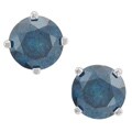 14k White Gold 3/4ct TDW Blue Diamond Stud Earrings