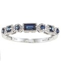14k White Gold 3/8ct TGW Blue Sapphire Band