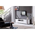 B-Modern 'Maya' White High-Gloss Stainless Steel TV Stand