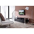 B-Modern 'Adrianna' Black Oak Stainless Steel TV Stand