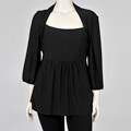Onyx Nites Women's Plus-size Mock Shrug Flounce Top