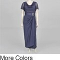 Onyx Nite Women's Plus-size Drape-front Rhinestone Accent Chiffon Gown