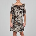 Tiana B Women's Plus Size Animal Print 3/4-sleeve Dress