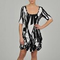 Tiana B. Women's Brushstroke Pickup-hem Plus-size Jersey Dress