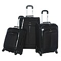 Olympia Corea 3-piece Black Expandable Spinner Luggage Set