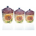 Certified International Tuscan Sunflower 3-piece Canister Set