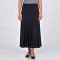 Onyx Nite Women's Black Jersey Fit-and-Flare Maxi Skirt