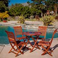 Andalouse Deluxe Eucalyptus Wood Round 5-piece Outdoor Dining Set