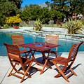Andalouse Deluxe Eucalyptus Wood Square 5-piece Outdoor Dining Set
