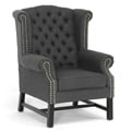 Sussex Grey Linen Club Chairs (Set of 2)