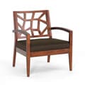 Jennifer Dark Brown Wood Modern Lounge Chair with Fabric Seat