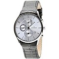 Skagen Men's Black Leather Band Chronograph Watch