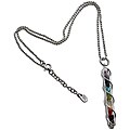 Sterling Silver Multi-Gemstone Chakra Glass Tube Necklace (India)