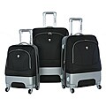 Olympia Majestic Hybrid Black 3-piece Spinner Luggage Set
