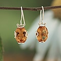 Sterling Silver Citrine Filigree Bali Earrings (Indonesia)