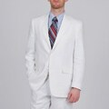 Adolfo Men's White Linen 2-button Suit