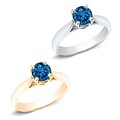 14k Gold 3/4ct TDW Blue Diamond Solitaire Engagement Ring