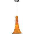 Melody 1-light Brushed Steel Amber Glass Pendant