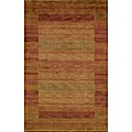 Hand-loomed Loft Rust Gabbeh Border Wool Rug (3'6 x 5'6)