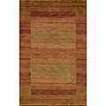 Hand-loomed Loft Rust Gabbeh Wool Border Rug (2' x 3')