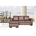 Lexington Brown Faux Leather Sectional Chaise Sofa