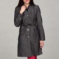 Calvin Klein Women's Denim Belted Button Front Coat