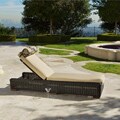 Resort Collection Espresso Rattan Patio Chaise Lounger
