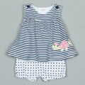 Rumble Tumble Newborn Girl's Navy Striped Set