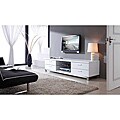 B-Modern Natasha White/ Stainless Steel Modern TV Stand