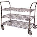 Luxor Three-shelf Wire Transport Cart 