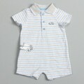 Little Me Newborn Boy's Stripe Embroidered Romper