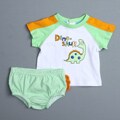 Absorba Newborn Boy's Dinosaur Tee and Striped Bottoms